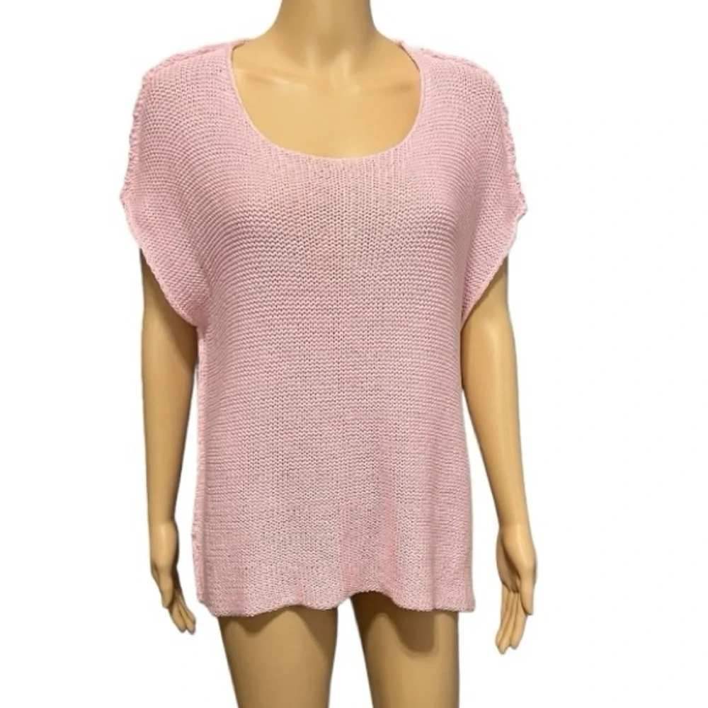 Wooden Ships Pink Beach Knitted Sweater Tee Inverted Seams Size S/M (6/8)